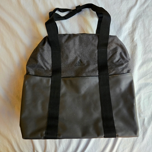 Adidas Convertible Backpack Duffel Travel Bag Charcoal with clear outer pockets - Picture 1 of 12